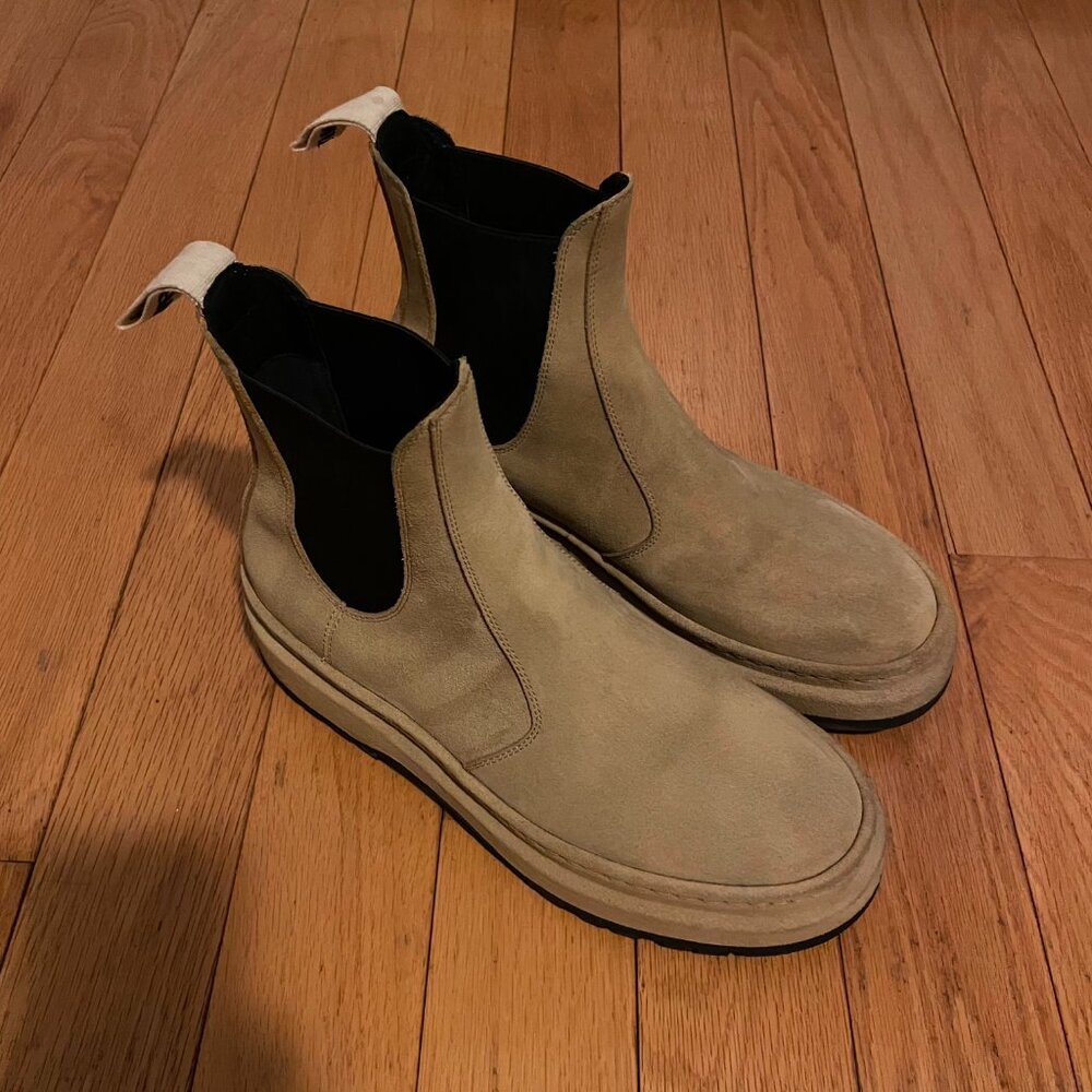 Jacquemus Les Chelsea Pavane Suede Chelsea Boots Mens Size 9 42 Sand